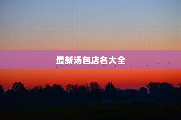 最新汤包店名大全