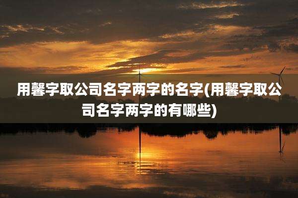 用馨字取公司名字两字的名字(用馨字取公司名字两字的有哪些)
