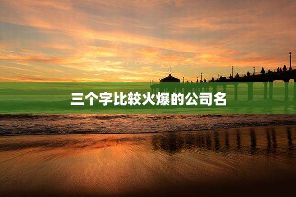 三个字比较火爆的公司名