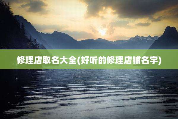 修理店取名大全(好听的修理店铺名字)