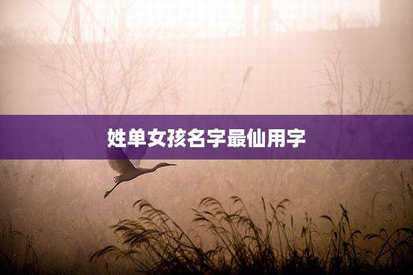 姓单女孩名字最仙用字