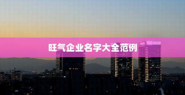 旺气企业名字大全范例