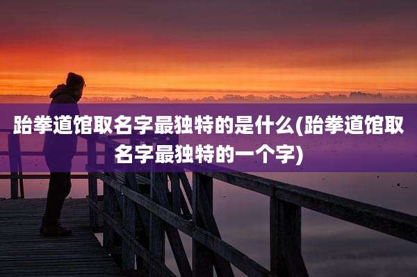 跆拳道馆取名字最独特的是什么(跆拳道馆取名字最独特的一个字)