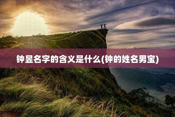 钟昱名字的含义是什么(钟的姓名男宝)