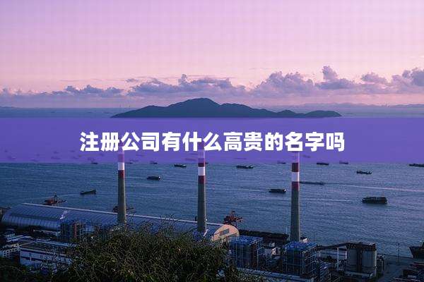 注册公司有什么高贵的名字吗
