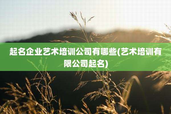 起名企业艺术培训公司有哪些(艺术培训有限公司起名)