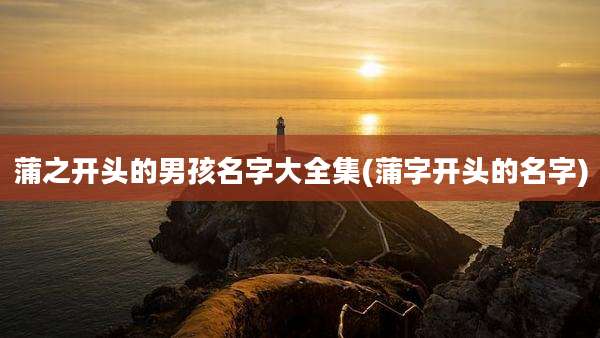 蒲之开头的男孩名字大全集(蒲字开头的名字)
