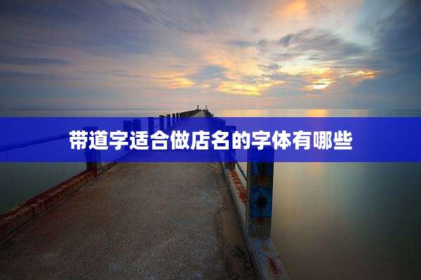 带道字适合做店名的字体有哪些