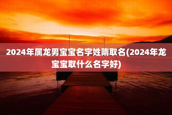 2024年属龙男宝宝名字姓隋取名(2024年龙宝宝取什么名字好)