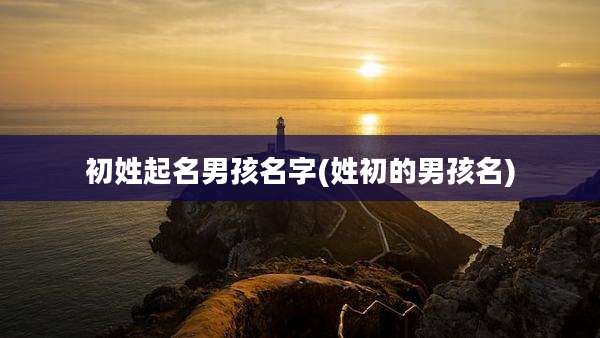 初姓起名男孩名字(姓初的男孩名)