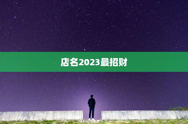 店名2023最招财