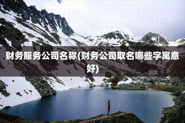 财务服务公司名称(财务公司取名哪些字寓意好)