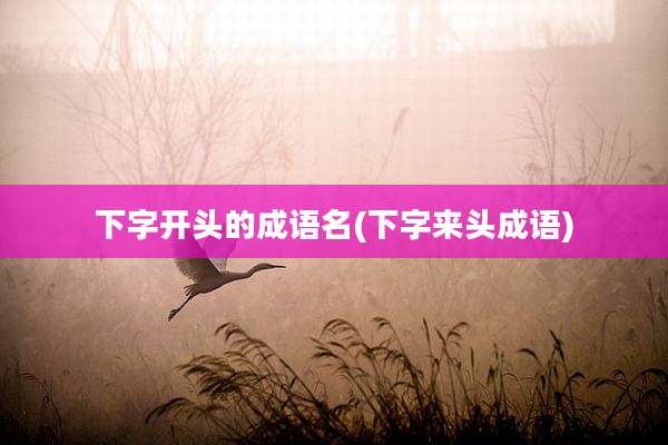 下字开头的成语名(下字来头成语)