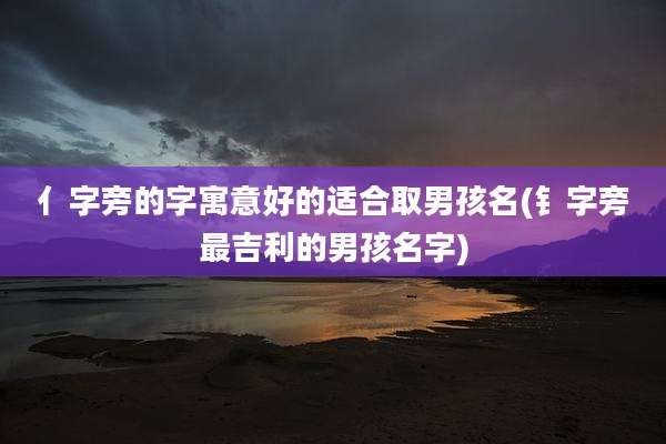 亻字旁的字寓意好的适合取男孩名(钅字旁最吉利的男孩名字)