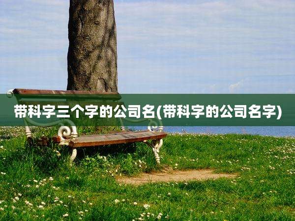带科字三个字的公司名(带科字的公司名字)