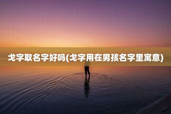 戈字取名字好吗(戈字用在男孩名字里寓意)