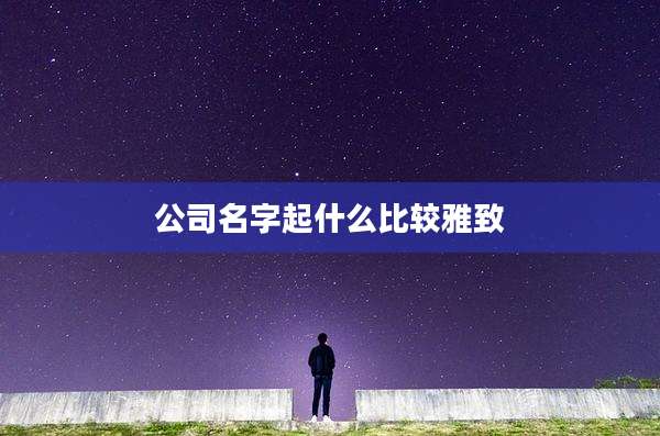 公司名字起什么比较雅致