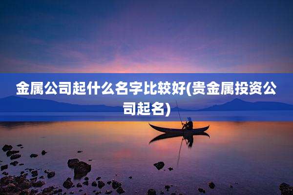 金属公司起什么名字比较好(贵金属投资公司起名)