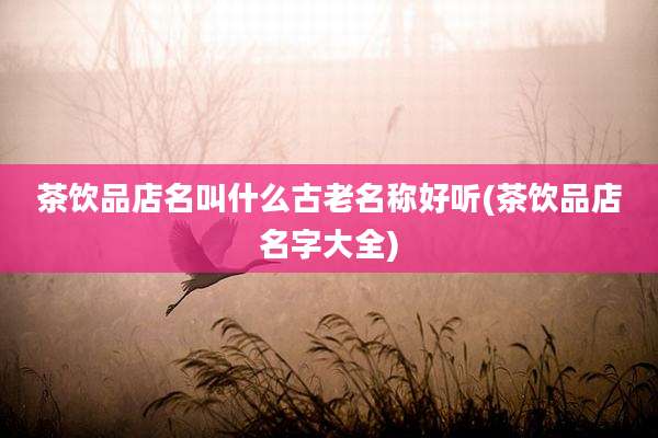 茶饮品店名叫什么古老名称好听(茶饮品店名字大全)