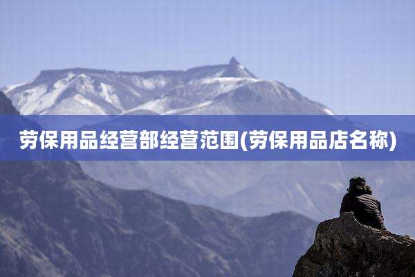 劳保用品经营部经营范围(劳保用品店名称)
