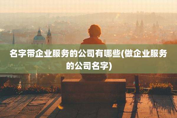 名字带企业服务的公司有哪些(做企业服务的公司名字)