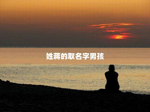 姓蒋的取名字男孩