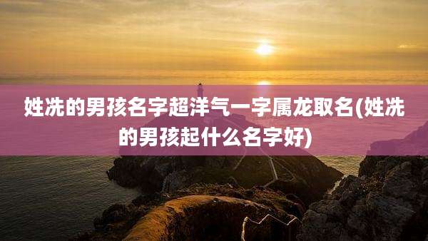 姓冼的男孩名字超洋气一字属龙取名(姓冼的男孩起什么名字好)