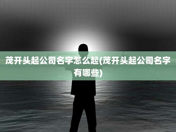 茂开头起公司名字怎么起(茂开头起公司名字有哪些)