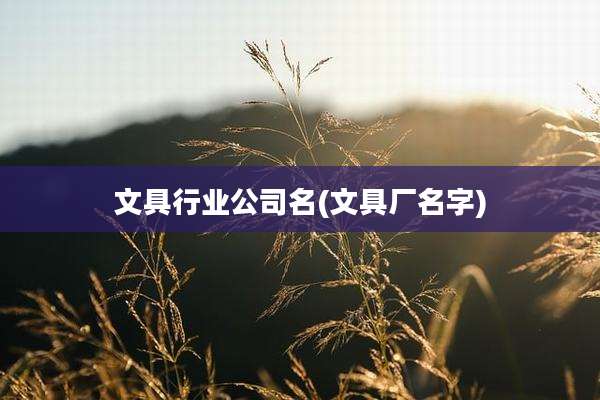 文具行业公司名(文具厂名字)