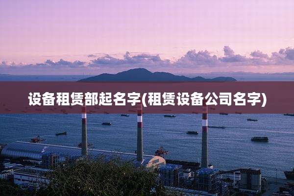 设备租赁部起名字(租赁设备公司名字)