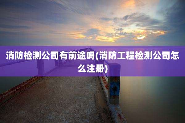 消防检测公司有前途吗(消防工程检测公司怎么注册)
