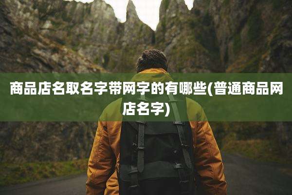 商品店名取名字带网字的有哪些(普通商品网店名字)