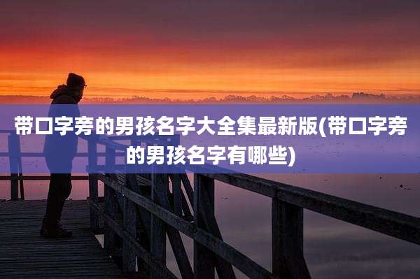 带口字旁的男孩名字大全集最新版(带口字旁的男孩名字有哪些)