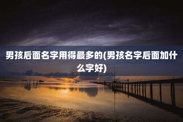 男孩后面名字用得最多的(男孩名字后面加什么字好)