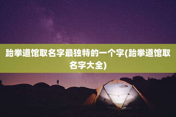 跆拳道馆取名字最独特的一个字(跆拳道馆取名字大全)