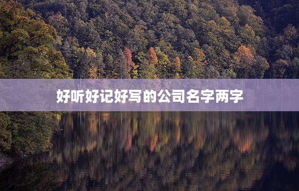 好听好记好写的公司名字两字