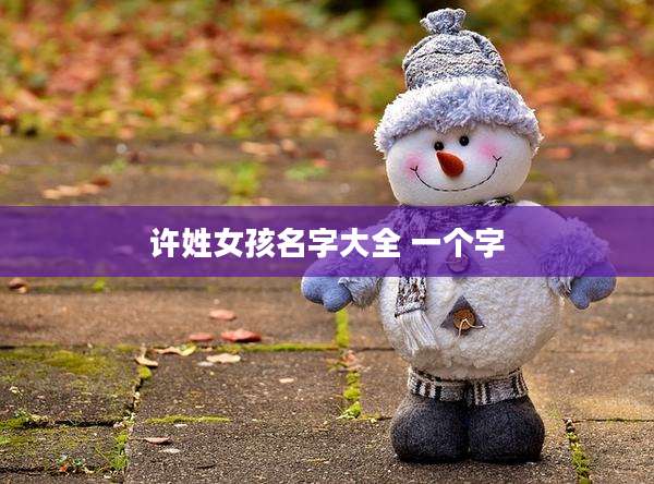 许姓女孩名字大全 一个字