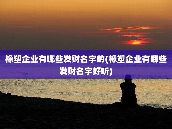 橡塑企业有哪些发财名字的(橡塑企业有哪些发财名字好听)