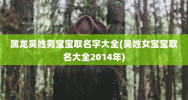 属龙吴姓男宝宝取名字大全(吴姓女宝宝取名大全2014年)