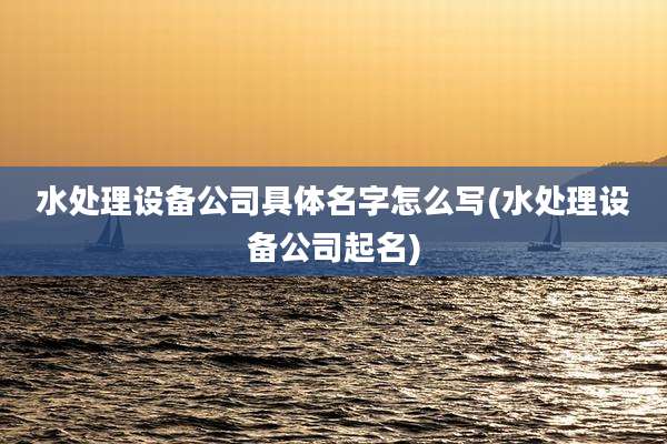 水处理设备公司具体名字怎么写(水处理设备公司起名)