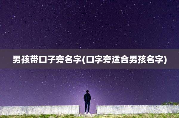 男孩带口子旁名字(口字旁适合男孩名字)