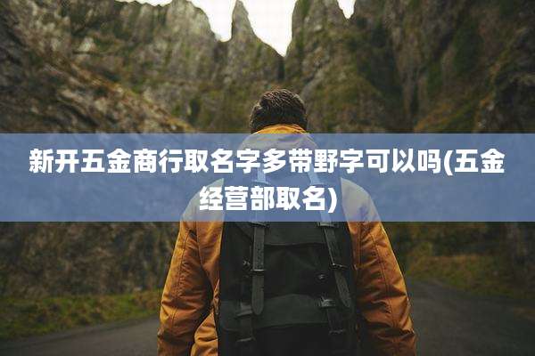 新开五金商行取名字多带野字可以吗(五金经营部取名)