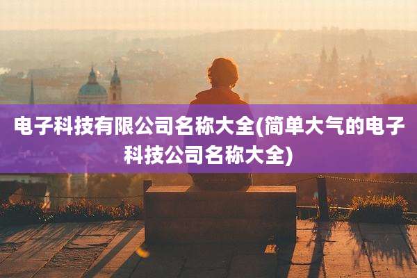 电子科技有限公司名称大全(简单大气的电子科技公司名称大全)