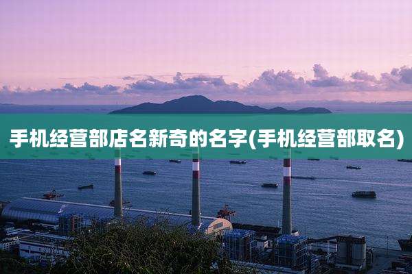 手机经营部店名新奇的名字(手机经营部取名)