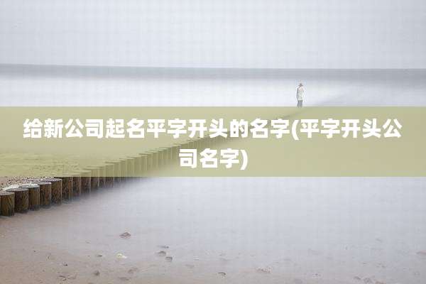 给新公司起名平字开头的名字(平字开头公司名字)