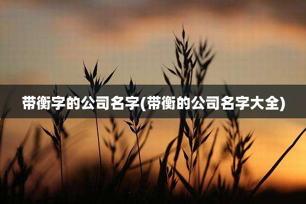 带衡字的公司名字(带衡的公司名字大全)