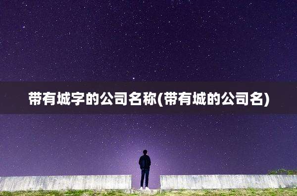 带有城字的公司名称(带有城的公司名)