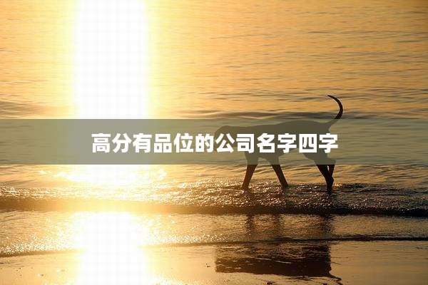 高分有品位的公司名字四字
