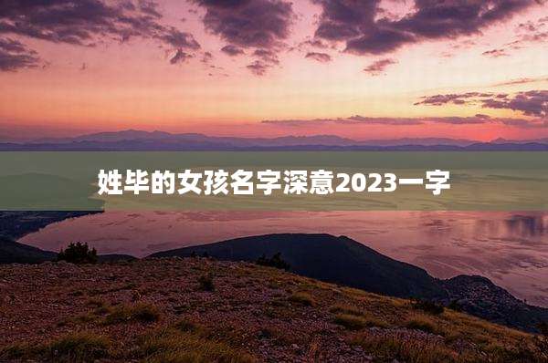 姓毕的女孩名字深意2023一字