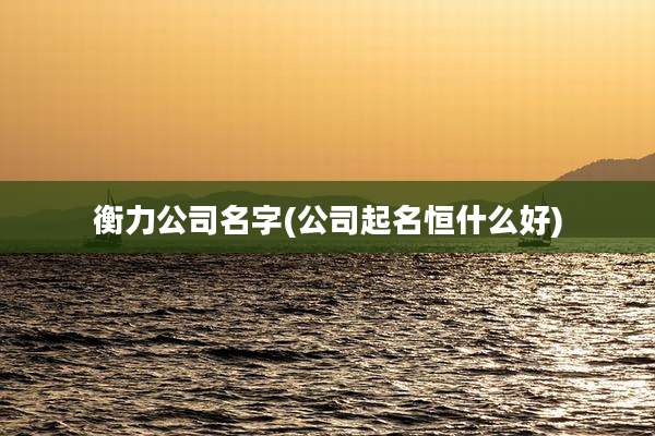 衡力公司名字(公司起名恒什么好)